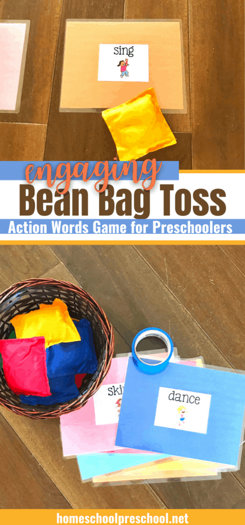 Action Words Bean Bag Toss Game For Preschoolers