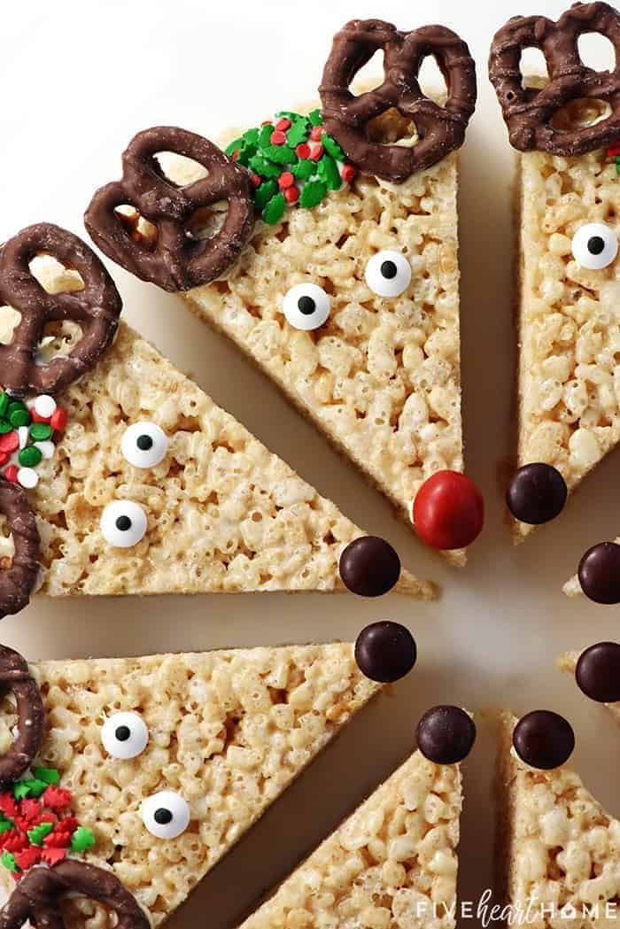 Reindeer Rice Krispie Treats ~ A Cute, Festive, And Easy To Make Christmas Recipe Thats A Fun
