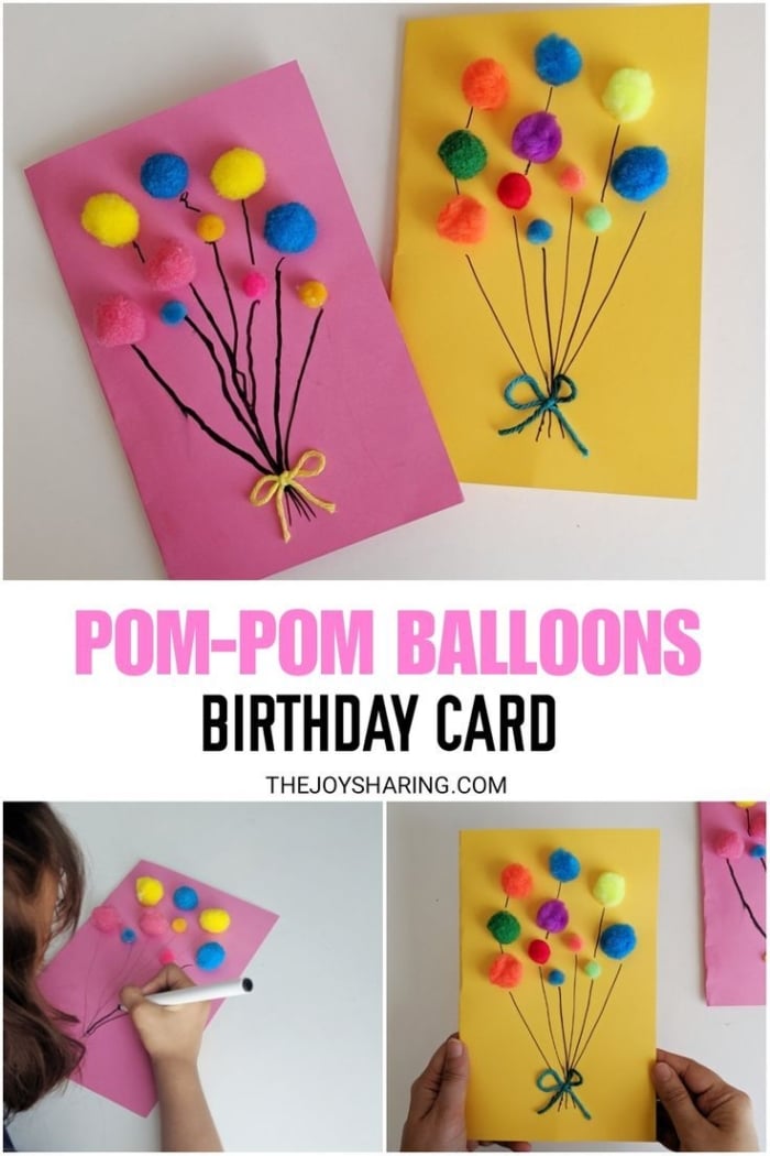 Simple DIY Birthday Card That Preschooler And Kindergartener Can Make. #thejoyofsharing #